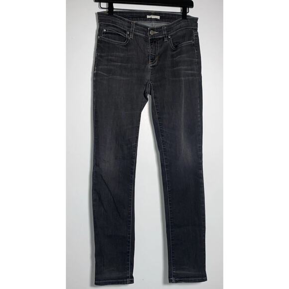 EILEEN FISHER Organic Cotton Skinny Jeans Zip Fly Washed Black Size 2P - Picture 1 of 8